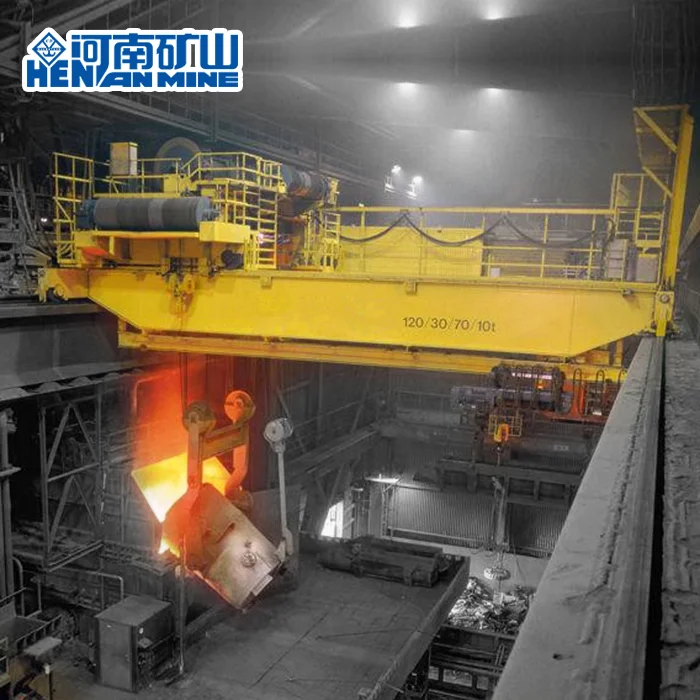 Smelter Teeming 50 Ton Double Girder Overhead Casting Crane for Steel Mill