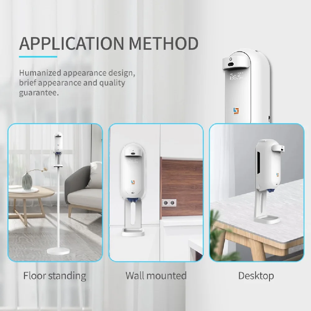Wall mount desk floor stand thermometer automatic kitchen liquid soap dispenser mini portable hand sanitizer spray machine kiosk