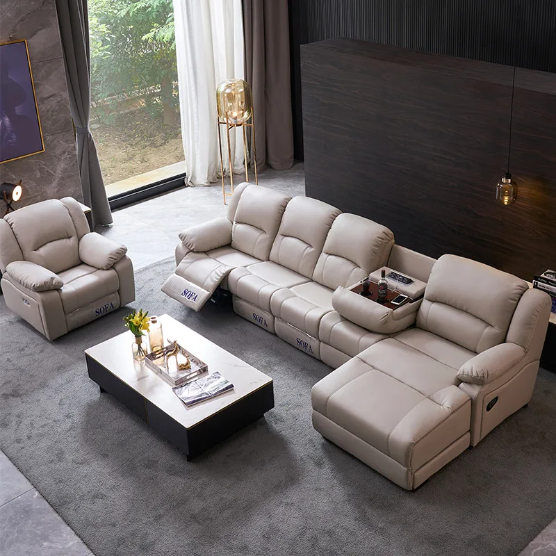 Reclining Sofa Europe Design Genuine Leather Recliner Sofa Mechanism Electric Sofa Set