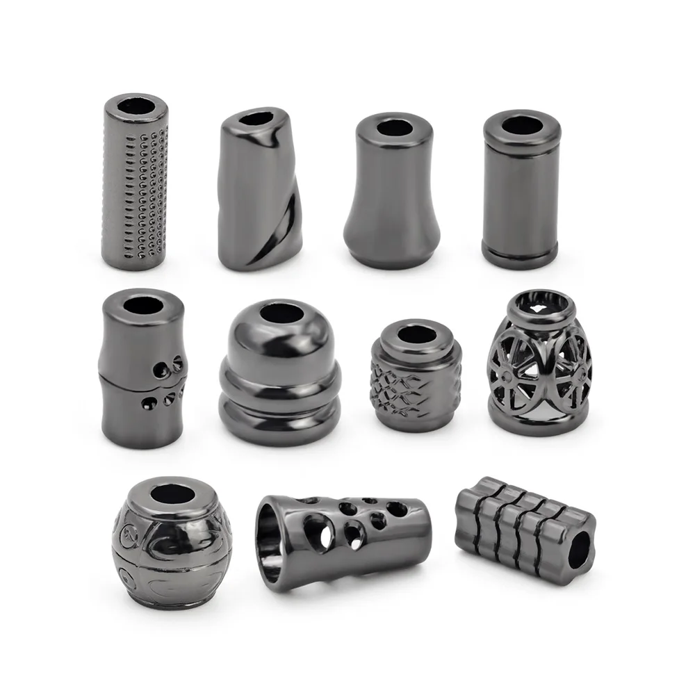 Garment gold black string swimwear drawstring bikini rope end stop metal cap cord end stopper metal ends for cord