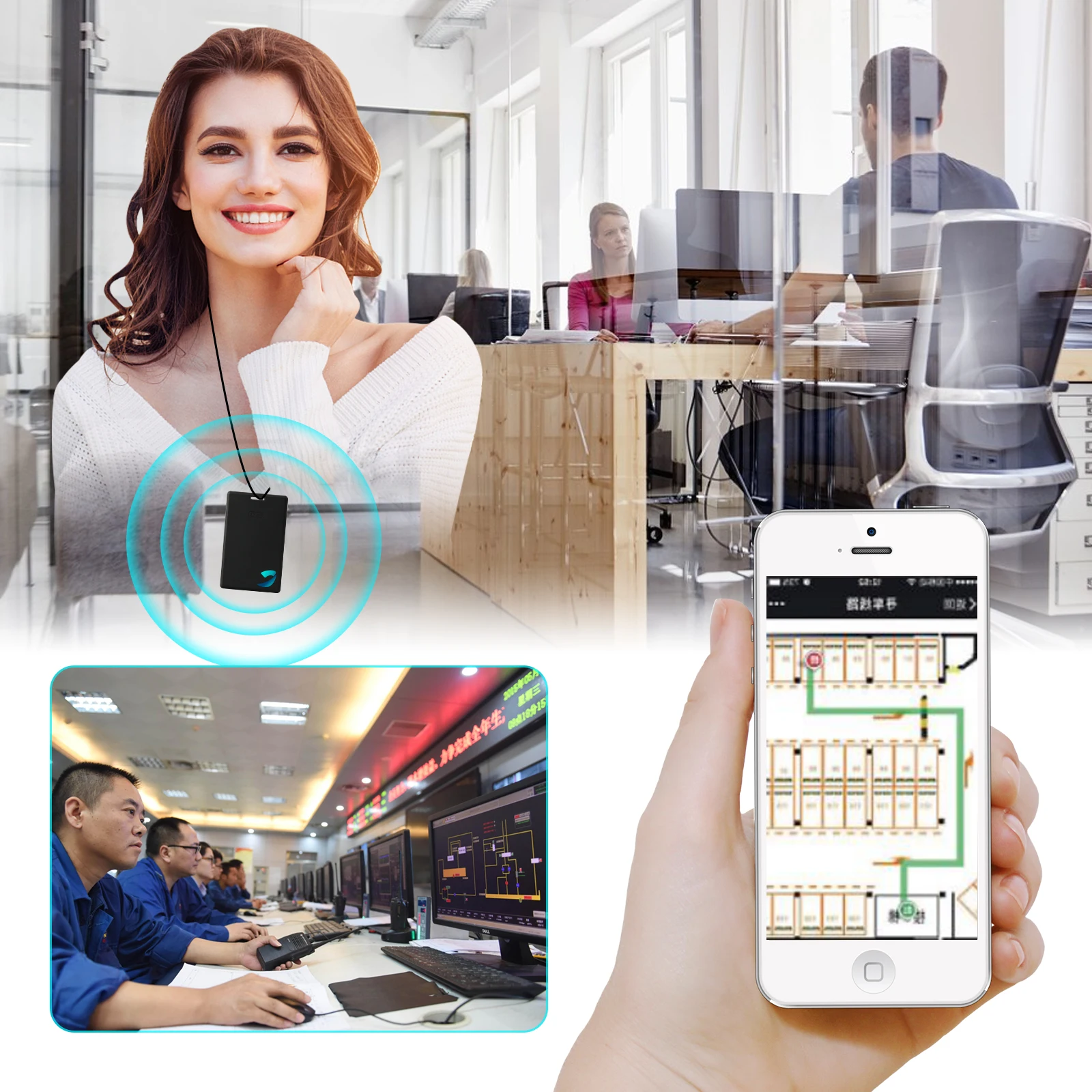 
Blue-tooth BLE 5.0 NFC Portable IBeacon Eddystone for Employee Tracking Management in Factory 
