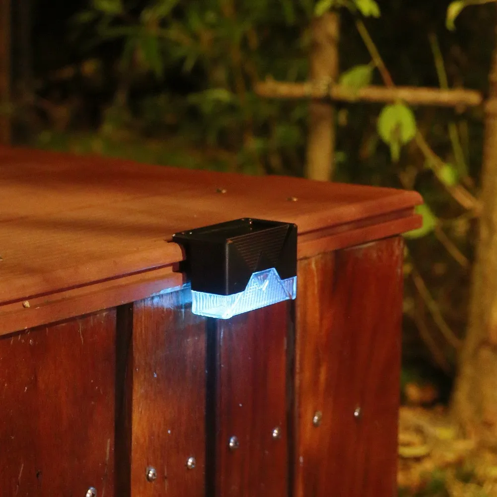 8 16 PCS Solar Step Lights Outdoor Waterproof Led Solar Stair Fence decoration Lamp for Patio Stairs Garden Yard