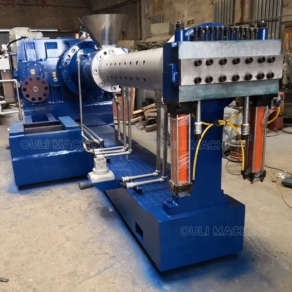 Резиновый дуплексный экструдер сетчатая линия цена машина для горячего холодного питания лабораторное использование Малый 65 90 мм вакуумный тип.