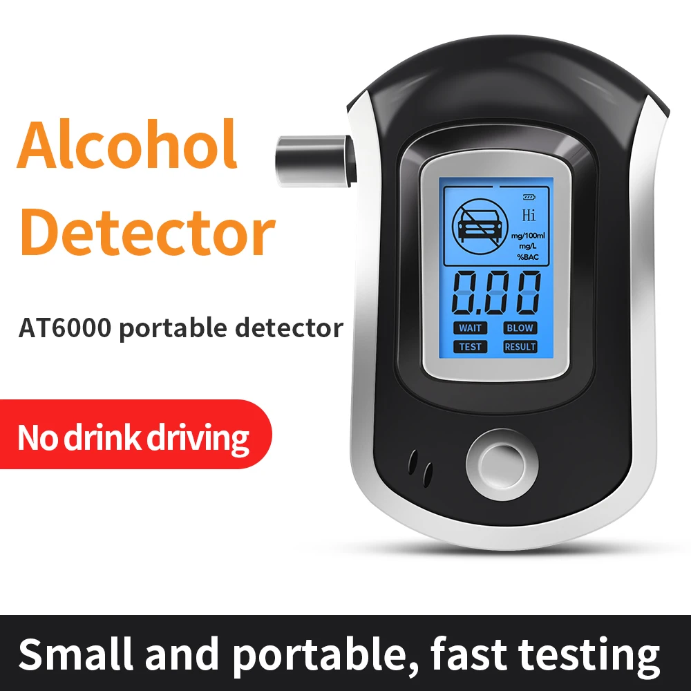 Portable Breath Alcohol Tester LCD Digital Breath Drunk Driving Analyzer with Buzzer