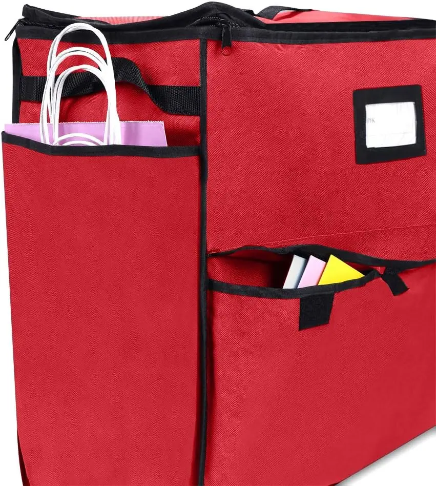 Christmas Storage Organizer Red Christmas Decorative Storage Bags Container Box Custom Storage Bag for Christmas Accessories