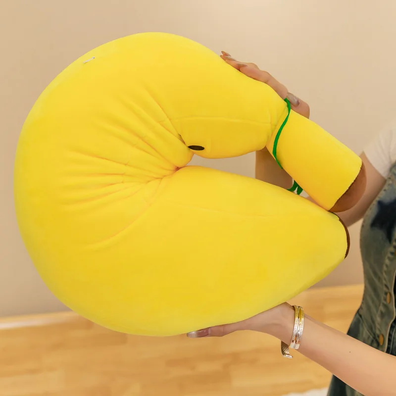 Hot sale custom 35/50cm Large size simulation banana plush fruit pillow sleep doll girl birthday gift