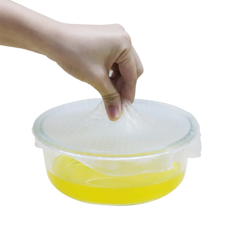 Экологичная пищевая безопасная пищевая растягивающаяся силиконовая пищевая обертка многоразовая Герметичная крышка для чаши пищевая пленка