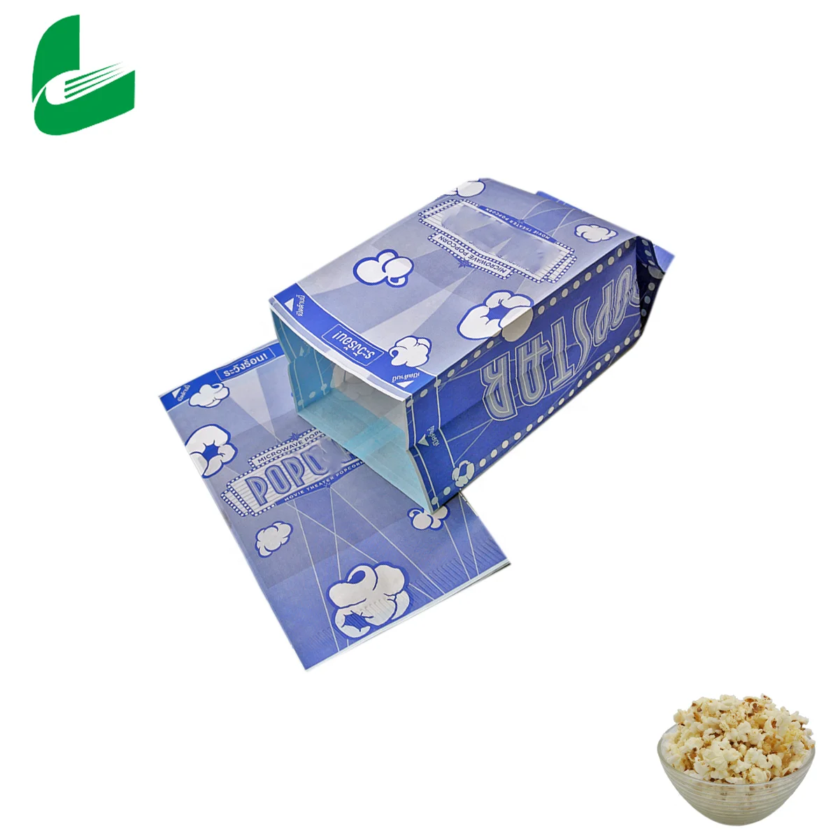 Jinan Huafeng printing food grade greaseproof biodegradable food grade kraft paper microwave popcorn paper bag
