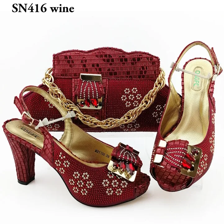 Magenta shoes matching bag 2019 nigerian wedding party shoes on sales cheap price shoes and bag