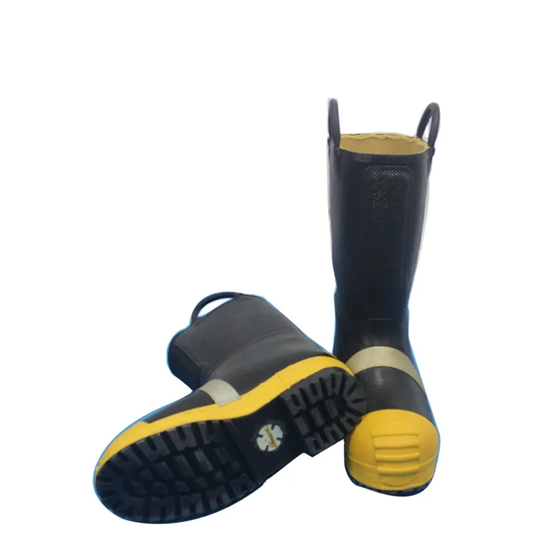 Rubber firefighter boots with Fire Resistant Safety Shoes for professional protective equipment