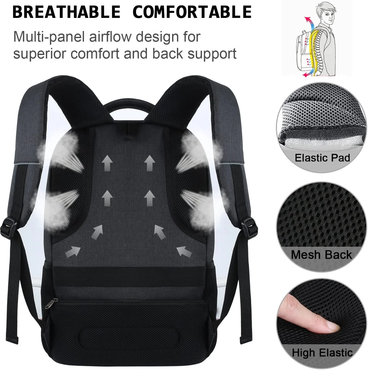 FREE SAMPLE Travel Laptop Backpack, Business Anti Theft Slim Durable Laptops Backpack,Water Resistant School Computer Bag