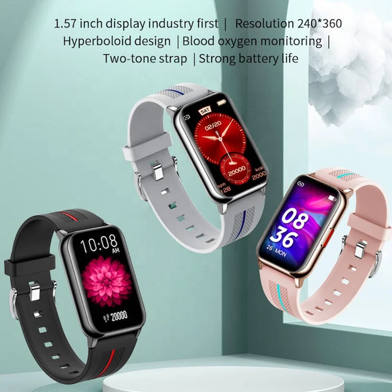 Newest big touch screen H76 bracelet smart watch blood pressure oxygen sport waterproof fitness band smart watch price