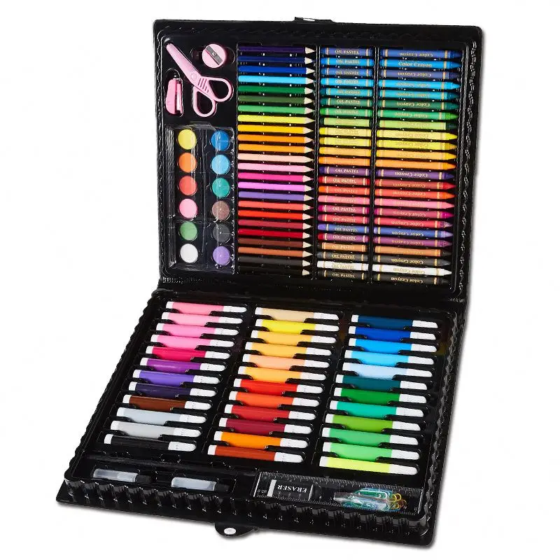 150PCS Painting Crayons Marker Colour Pencils Brush Ruler Sketching Color Drawing arts and crafts Drawing set kids Art Sets