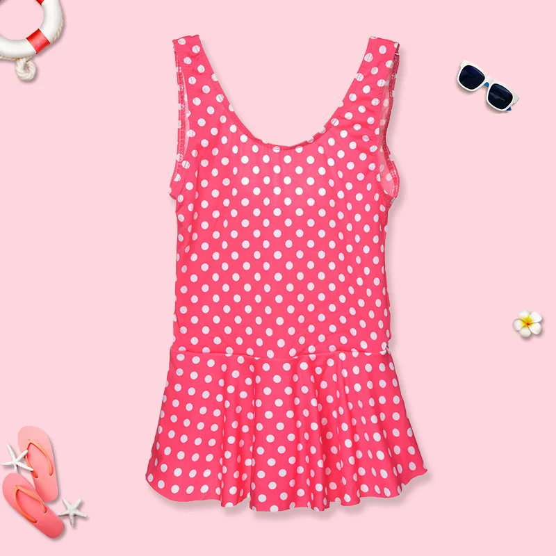 Wholesale Polyester Printed Princess Sleeveless Cute Swimsuit Kids Girls One Piece Swimwear