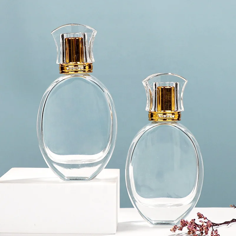 Wholesale Custom Shape China Manufacturer Clear Empty 50ml Perfume Bottle With Logo Cap