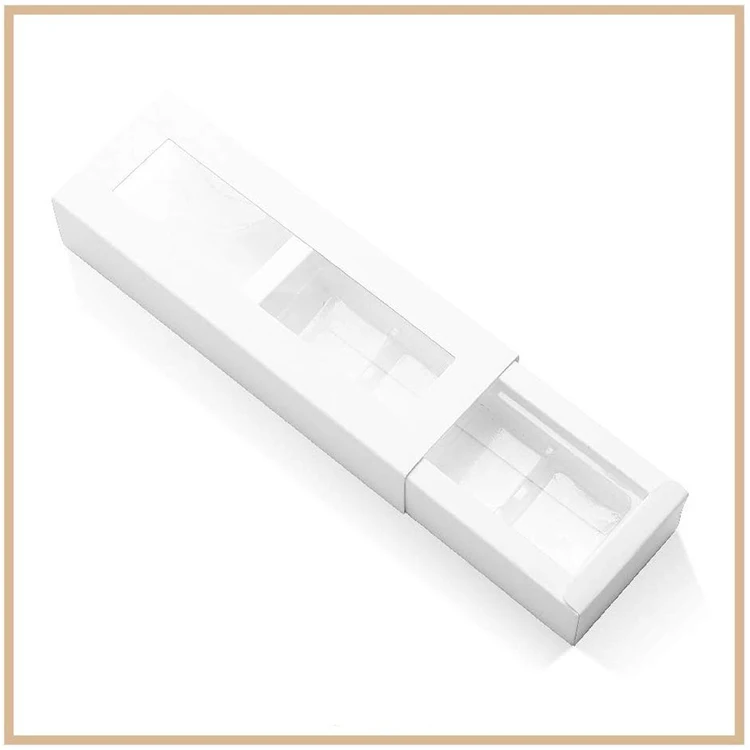  10 шт. белый вытащить трюфель коробки шоколадные конфеты упаковывая с ясным окном рукава