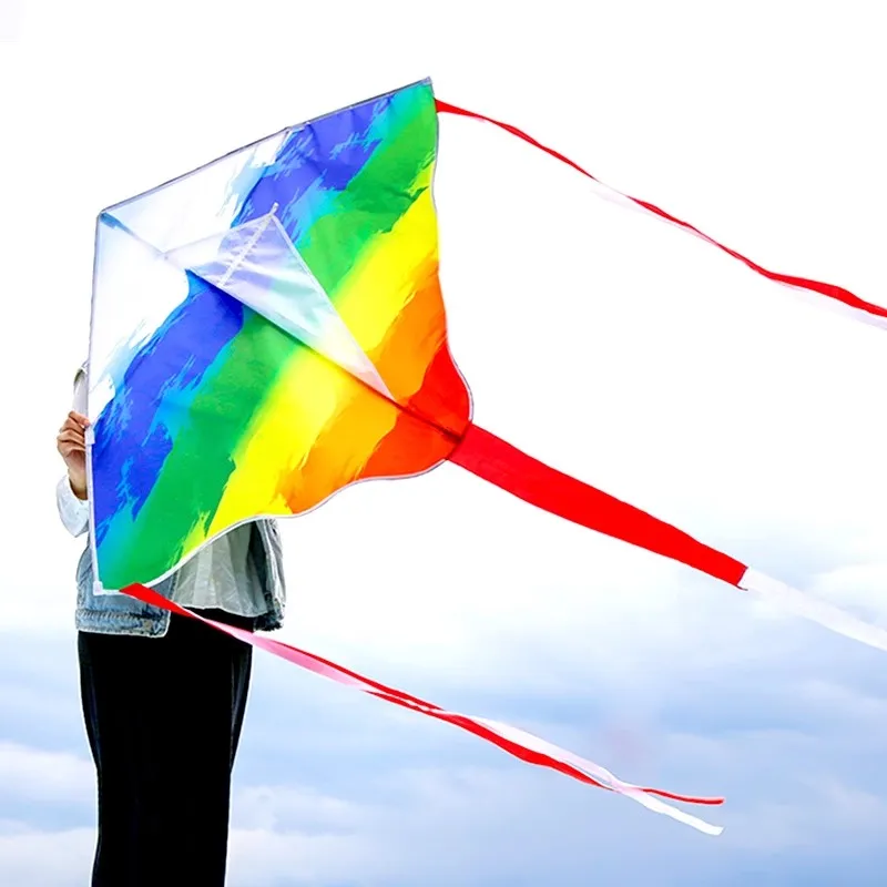 High quality hot sale rainbow kite new design wholesale factory direct sale polyester kite fiberglass frame china oem customized