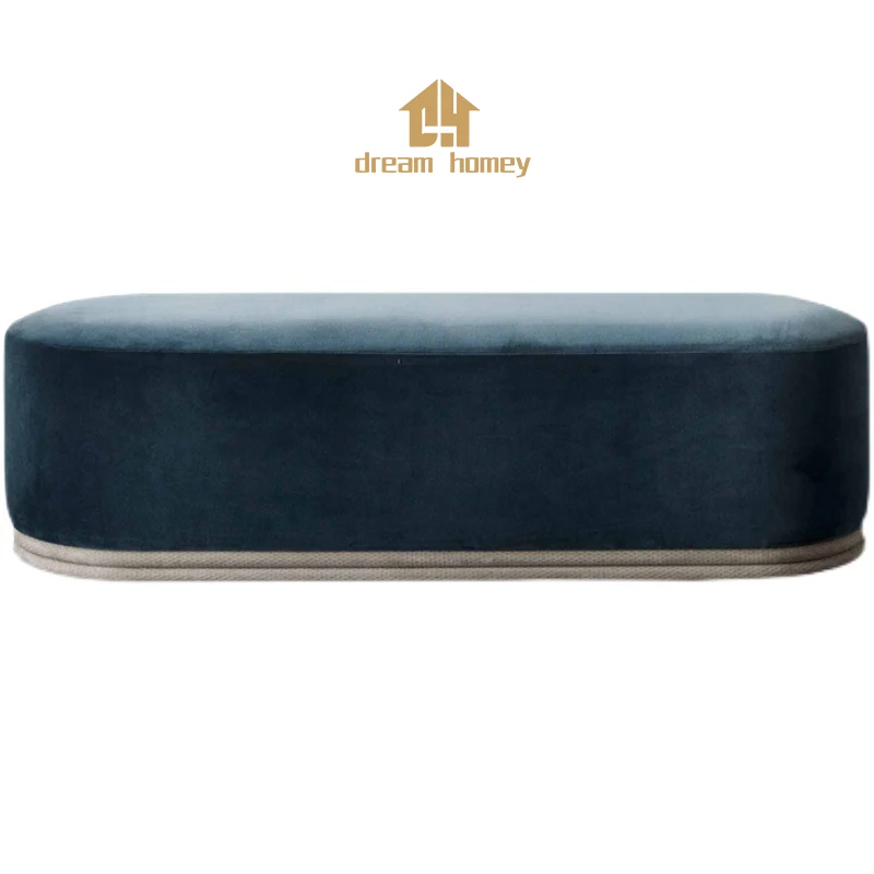 footstool Bedroom light luxury personality strip half round household shoe bench Designer woven super flexible bed end bench