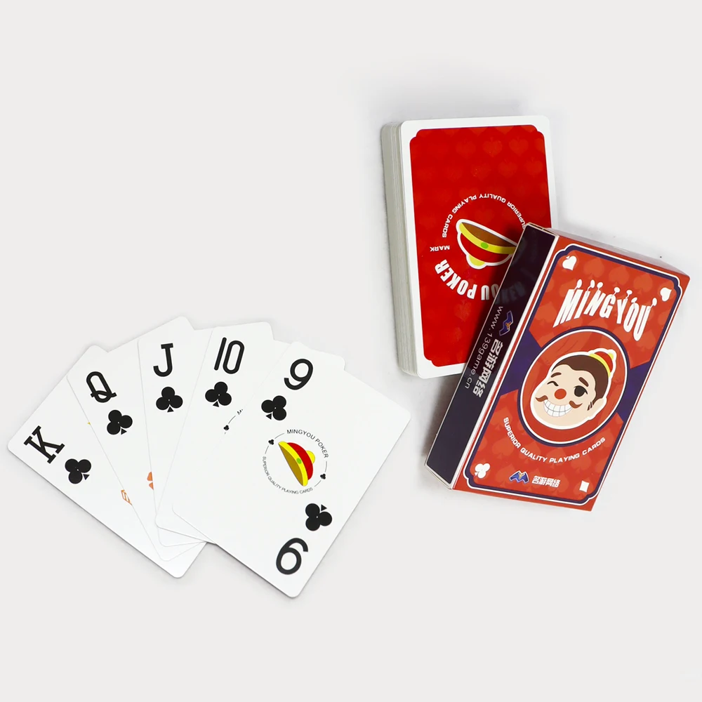 Custom Casino Entertainment Play Poker Cards Logo Design Printed 280Gsm Blank Blue Core Playing Cards With Box