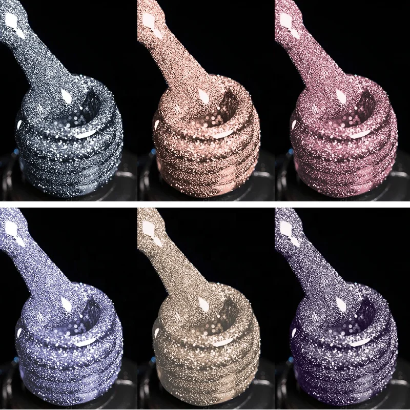 UV Gel Factory professional Wholesale custom logo supplier colorful broken diamond glitter polish nail gel