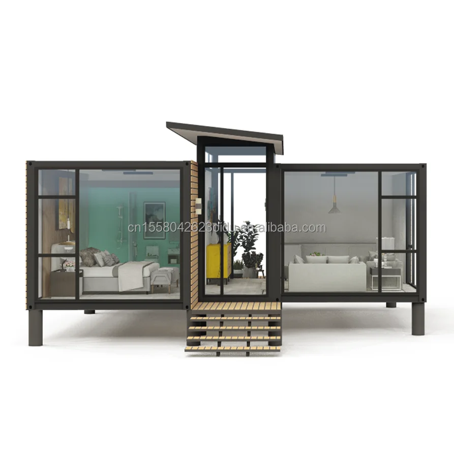 Modern Design Garden Container Steel Structure Wooden House Family Housing for Sale