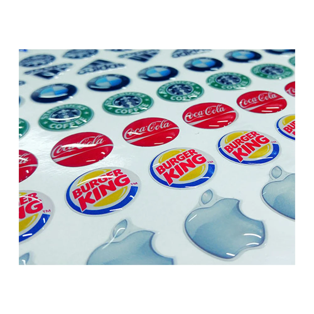 Hot selling High Quality Custom Logo Waterproof Clear Crystal Resin Epoxy Metal Metallic Dome Label Sticker