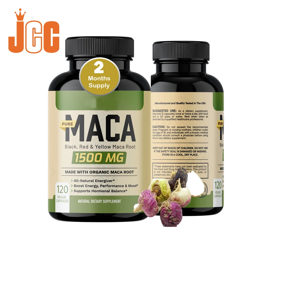 OEM Private Labels Maca Root Capsule Men Powerful Energy Supplements 60 Capsules Stress Relieve Maca Capsule For Man And Women
