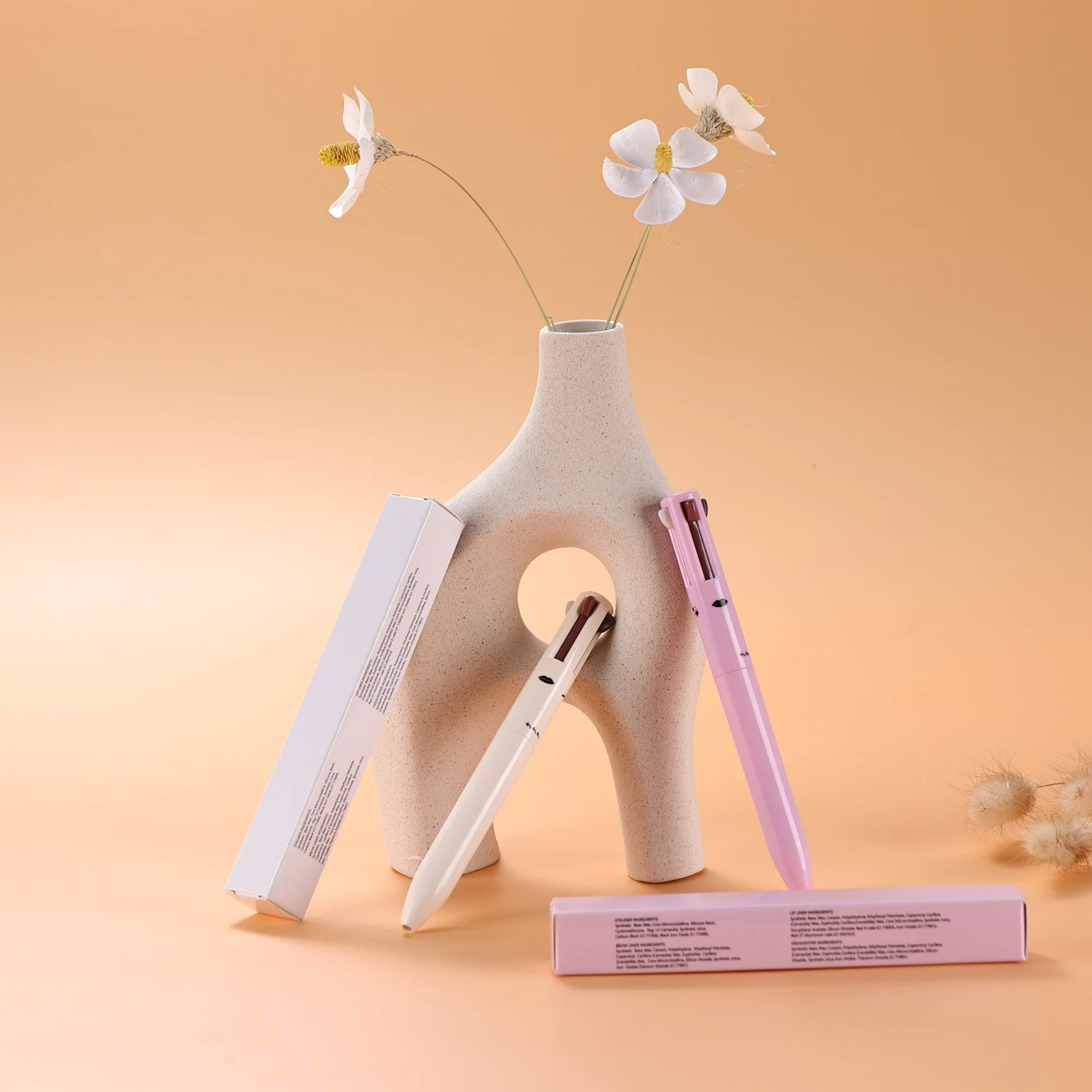 Wholesale waterproof versatile makeup pen eyebrow pencil eyeliner lipliner highlighter 4 in 1 Makeup Pen