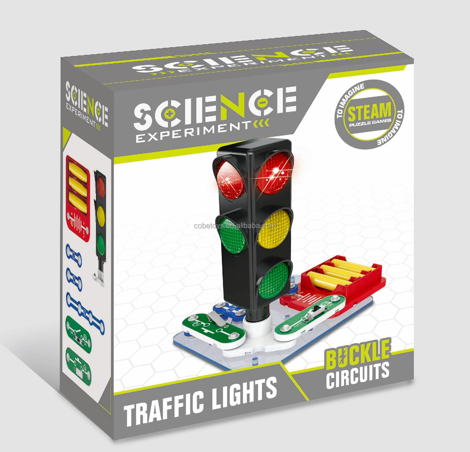 STEM toys  self-Assembled DIY kids  traffic single light benifit intelligence physical activities game