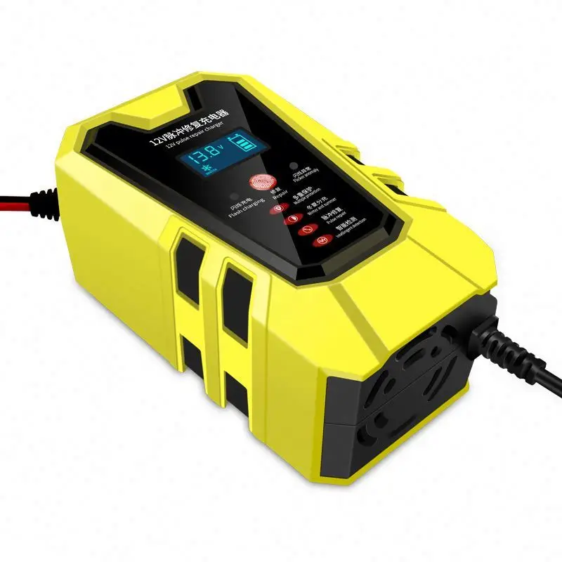 12V 6A Pulse Repair Charger with LCD Display, Automatic Smart Fast Battery Charger,Motorcycle Car Battery Charger
