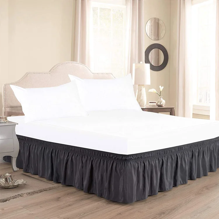 
Ruffled Bed Skirt with Split Corners Queen Size (12 Inch Drop) Platform Dust Ruffle Gathered Bedskirt Charcoal 