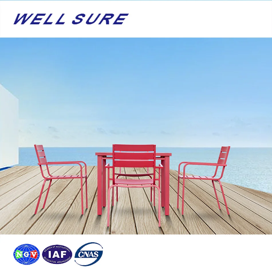 High Quality Metal Aluminum Hotel Home Luxury Dining Room 4 Chairs Dining Table Set