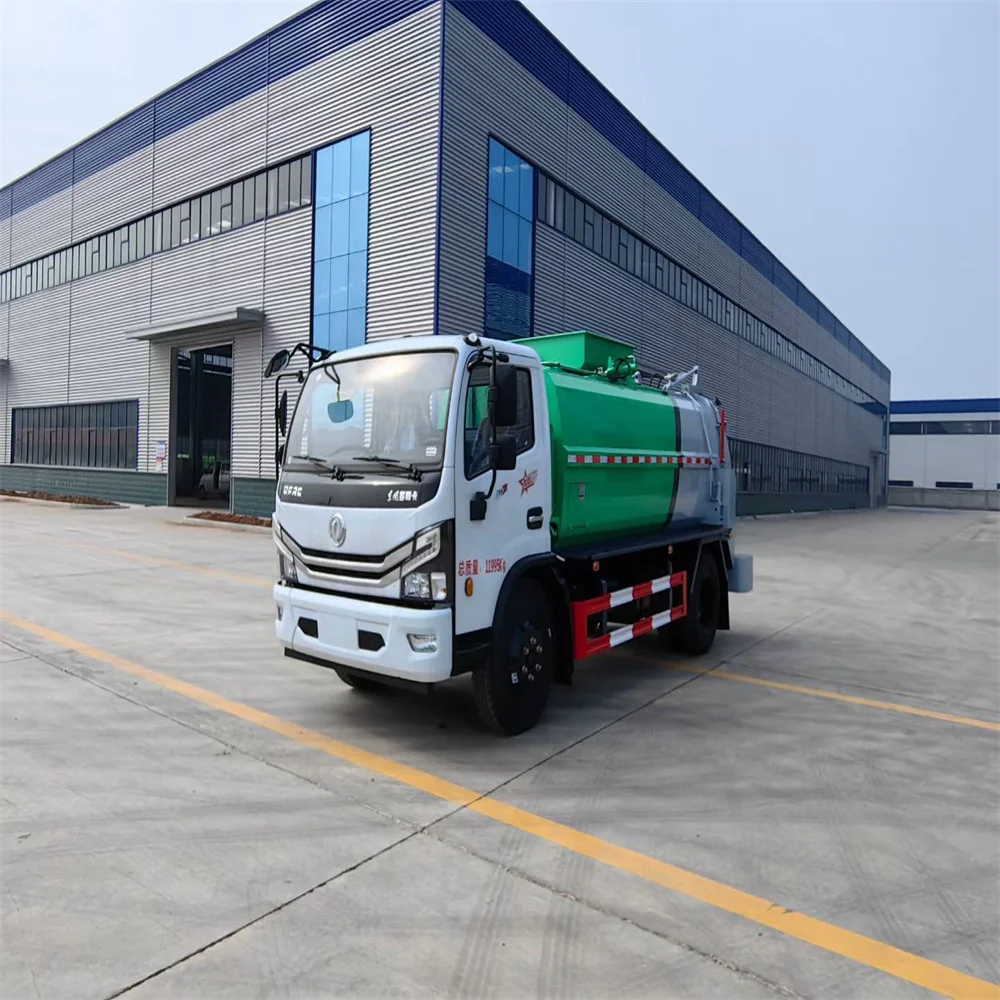 Dongfeng chassis  Garbage Truck Compactor Euro 4 Waste Disposal Garbage Rear Loader truck Green Diesel Garbage Compactor Truck