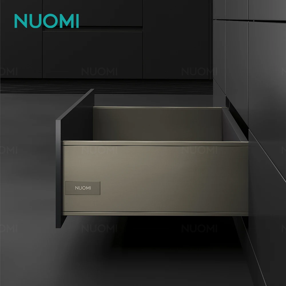 NUOMI Furniture Hardware JANE Series Tandem Cabinet Drawer Box Runner Rail Soft Closing Slim Undermount Drawer Slide for Kitchen