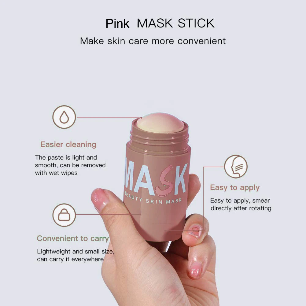 Natural Mask stick mud purifying clay pink clay stick skin of dirt blend nourishes and smooths skin new mud pink clay