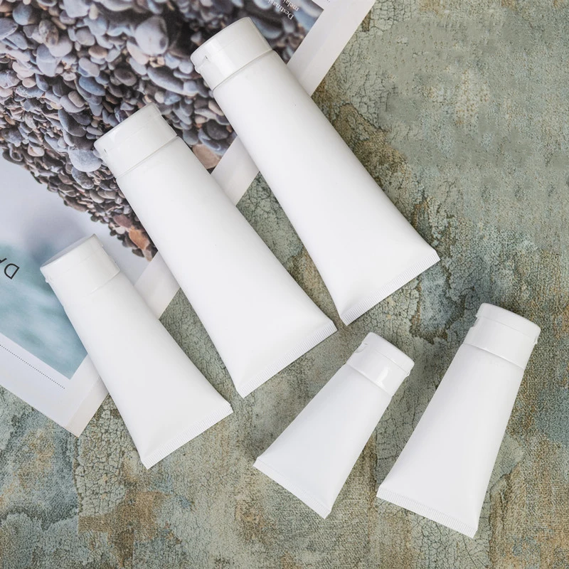 50g/60g/100g/120g white frosted hand cream flip cover /screw cover plastic tube Facial cleanser Plastic Soft Tube