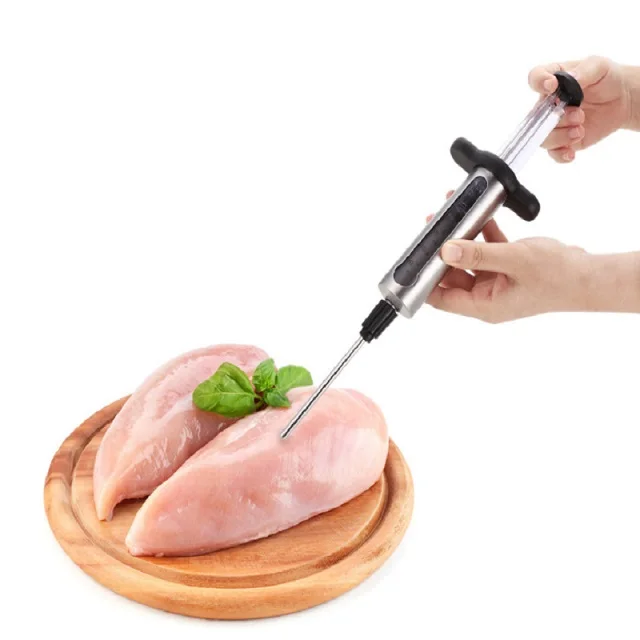 Large 304Stainless Steel Turkey BBQ Quick Meat Needle Sauces Flavor Marinade Injector Syringe