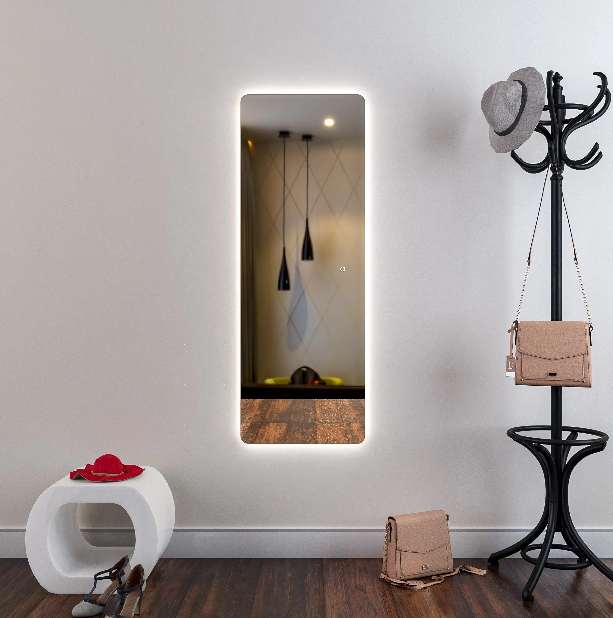 Bathnology Modern Full-Length LED Mirror Large Wall Smart Mirror with Illumination for Salon and Hotel Bathroom
