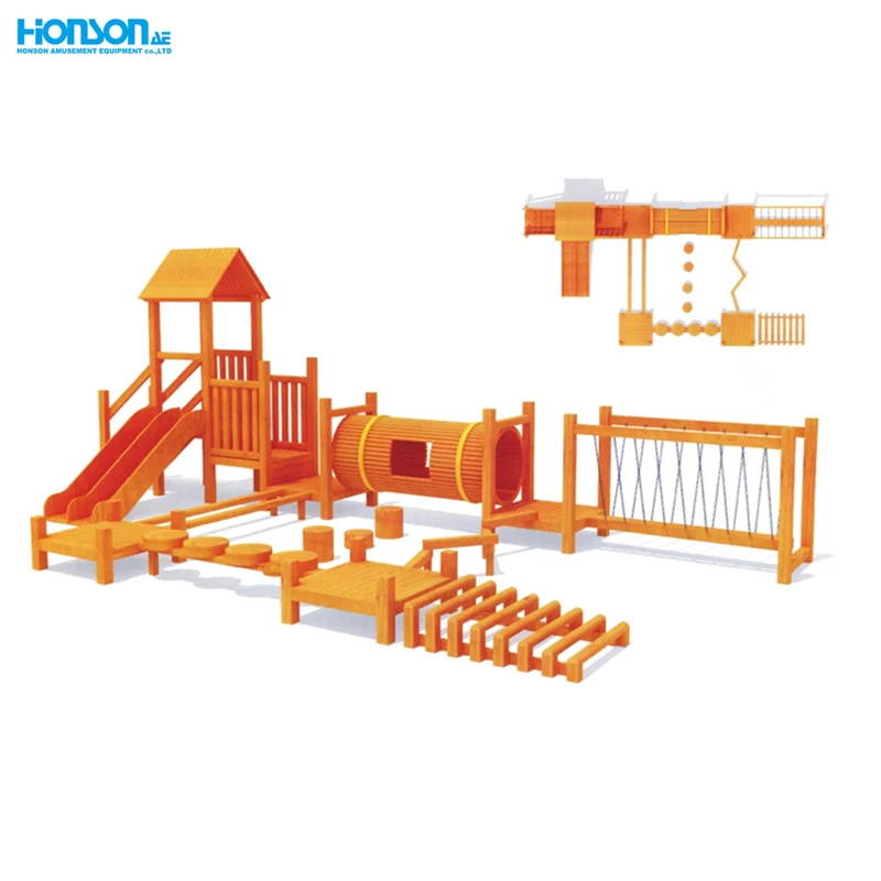 High quality Children Wooden Outdoor Playground Amusement Equipment kids outdoor playground for sale