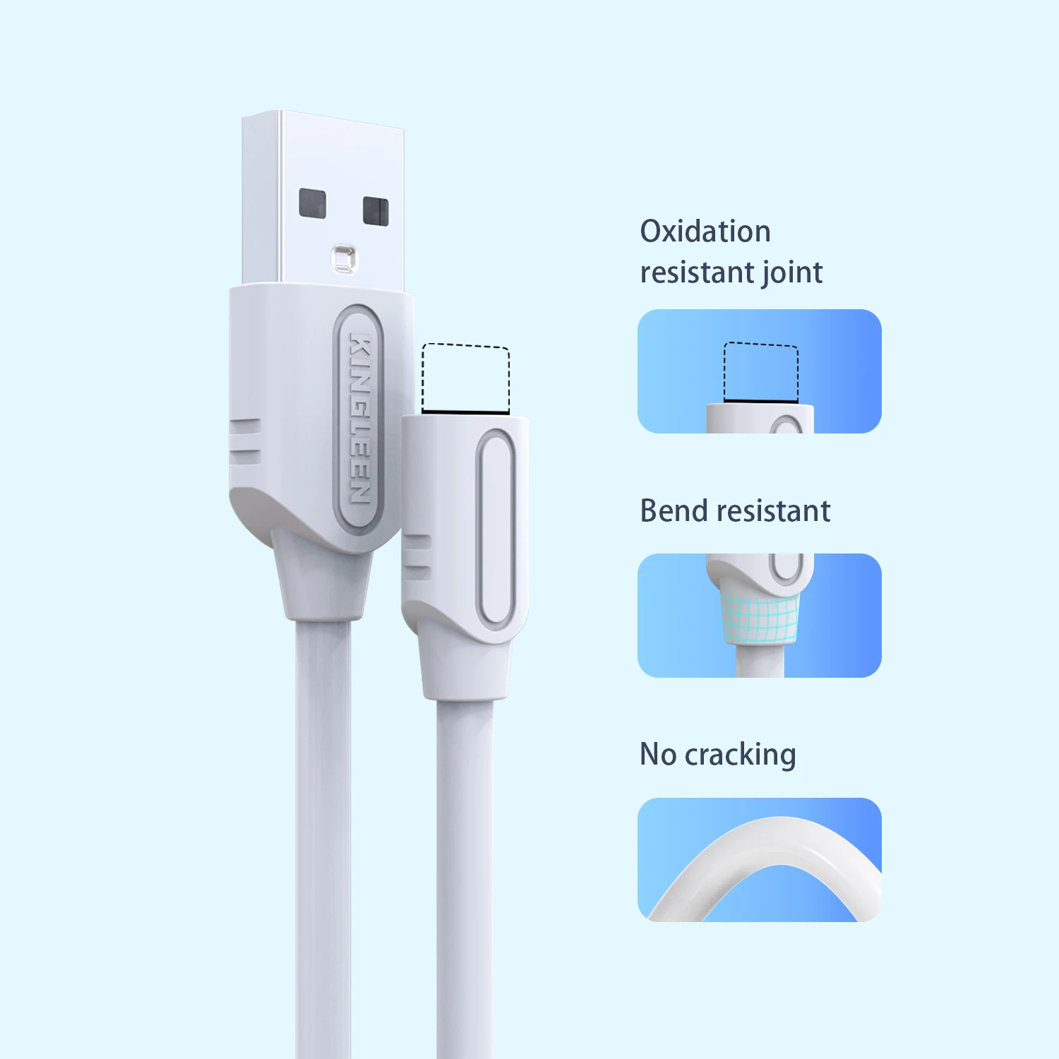 Mobile Phone Accessories USB2.0 1m USB Cable Durable TPE, Long-Lasting Using data cable KINGLEEN K200/K201/K202 OEM top selling
