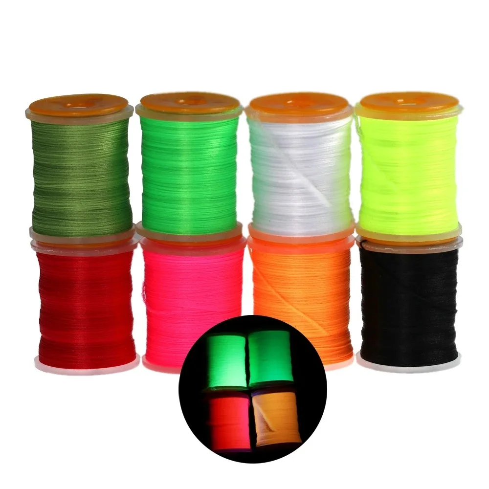 100Yard 200D 3/0 Strong & High Tension Thread Saltwater Bass Pike Flies Knotting Line Fly Tying Thread Fluorescent