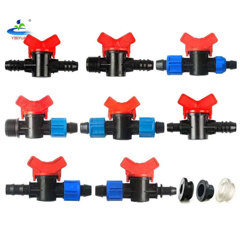 Agriculture Tube pvc Compact Ball Valves Offtake Connector Drip Irrigation Tape Lock Nut Plug Pipe Fittings