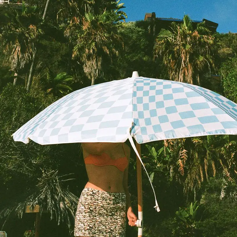 wholesale 100% cotton bind canopy beach essentials sun umbrella boho recycled material fringe parasol with carrying bag