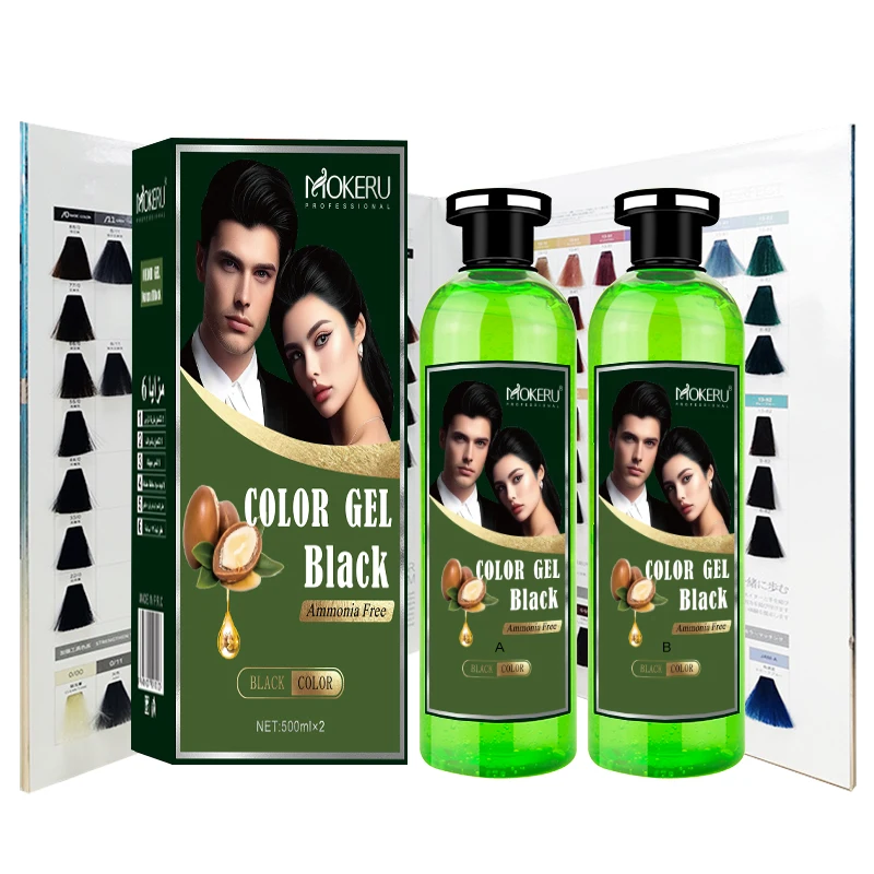 Fruits Extract Ammonia Free Healthy Ingredient Hair Black Color Cream 500ml*2 OEM Welcomed Hair Dye For Men And Women