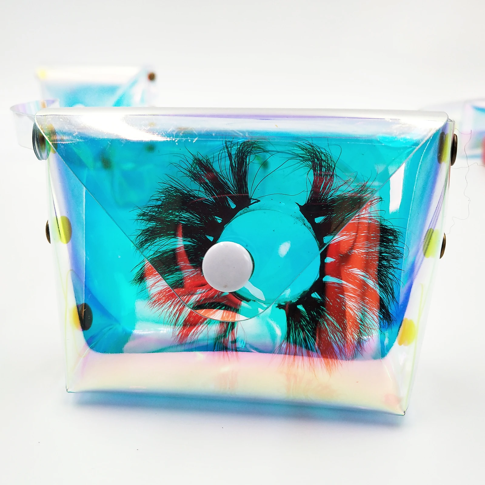 high quality luxury custom logo lash box holographic transparent jelly bag laser eyelash bag eyelash package box for makeup tool
