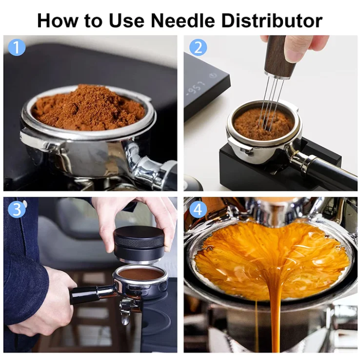 Профессиональная мешалка для кофе эспрессо инструмент распределения ручка из натурального дерева распределитель игл