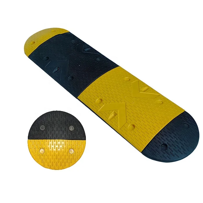YCTRAFFIC rubber speed breaker yellow /black rubber speed hump Road Speed Bump/Hump