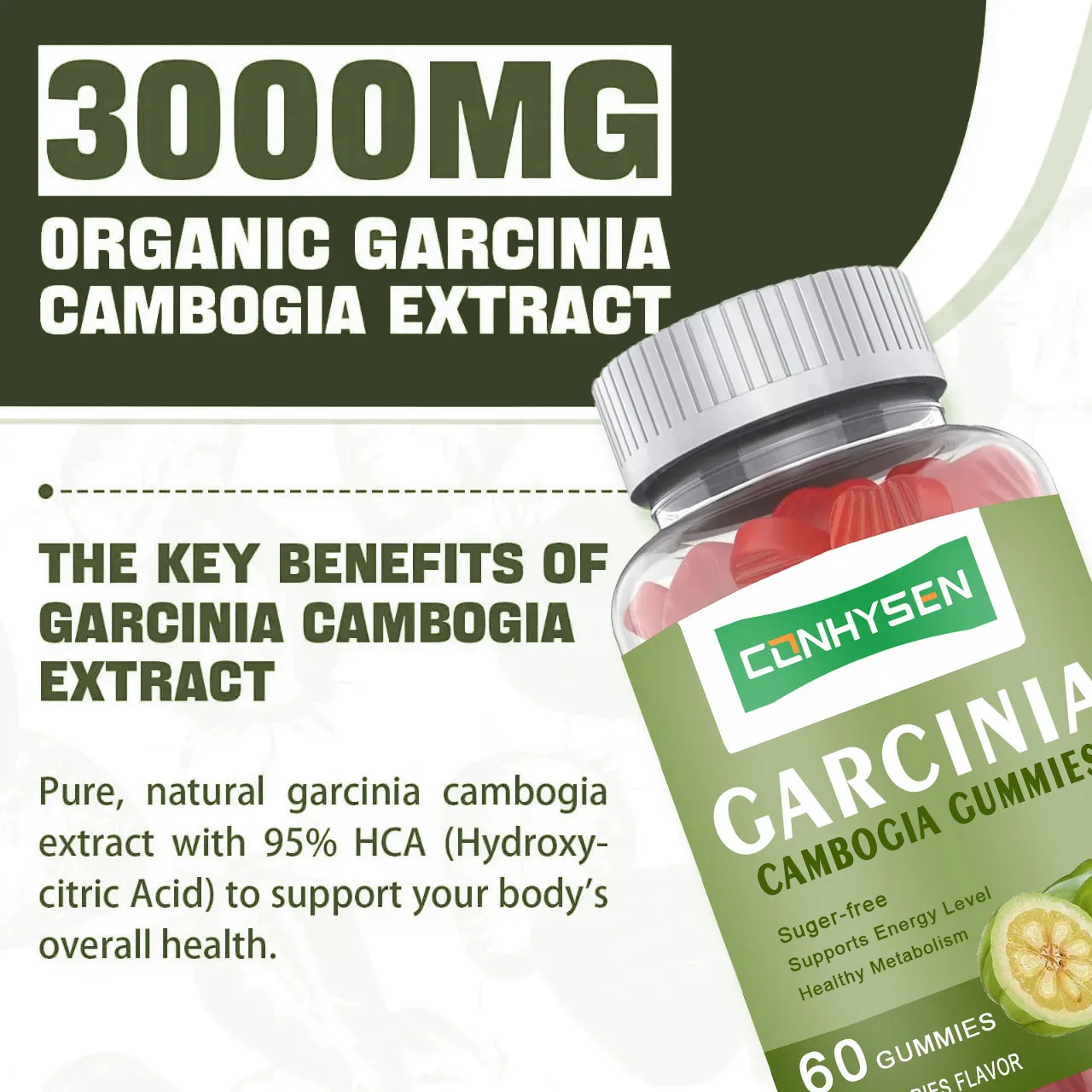 OEM ODM Organic Slimming Garcinia Cambogia Gummies Vegan Herbal Supplement for Weight Management Dosage Form Gummy Candy