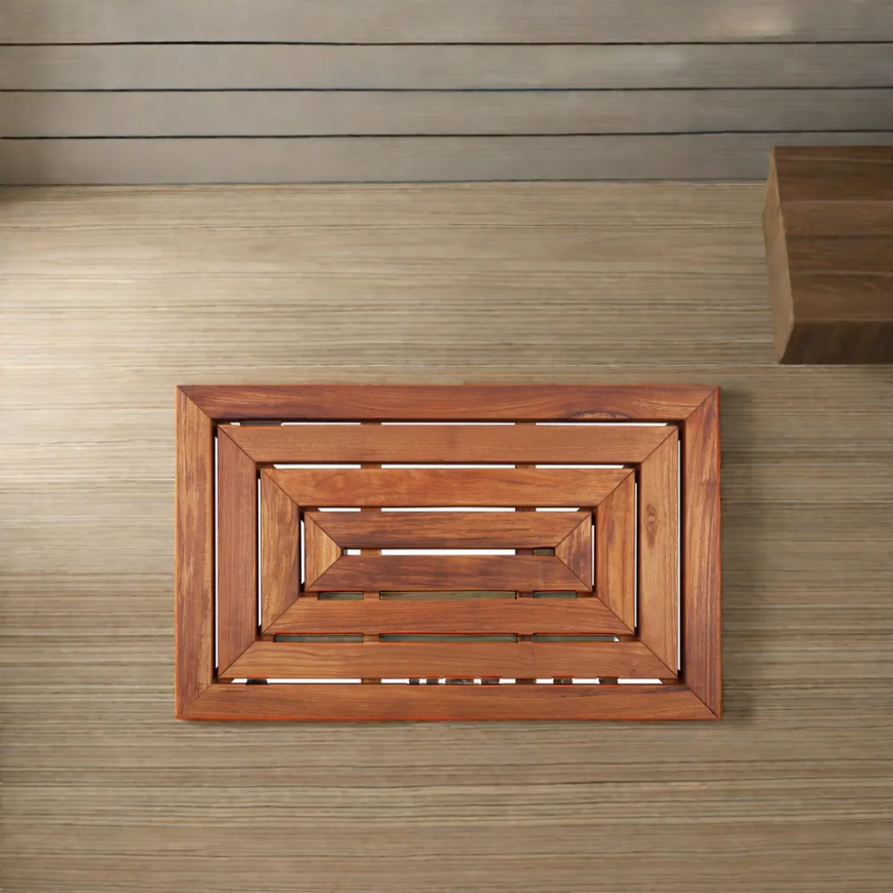 Eco Friendly Shower Mat Bathroom Floor Mat Custom Bamboo Non Slip Wooden Acacia Anti Slip Bamboo Sturdy Bath Mat