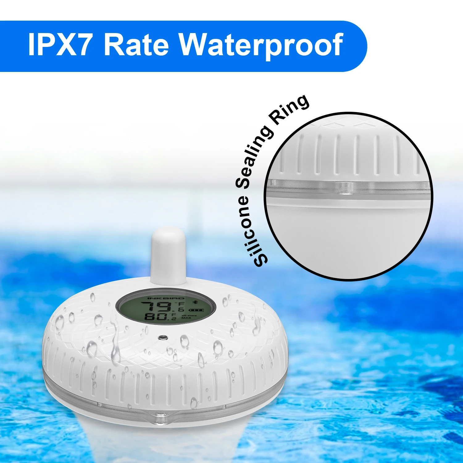 Inkbird IBS-P01B wireless swimming pool floating thermometer for spa, fish pond